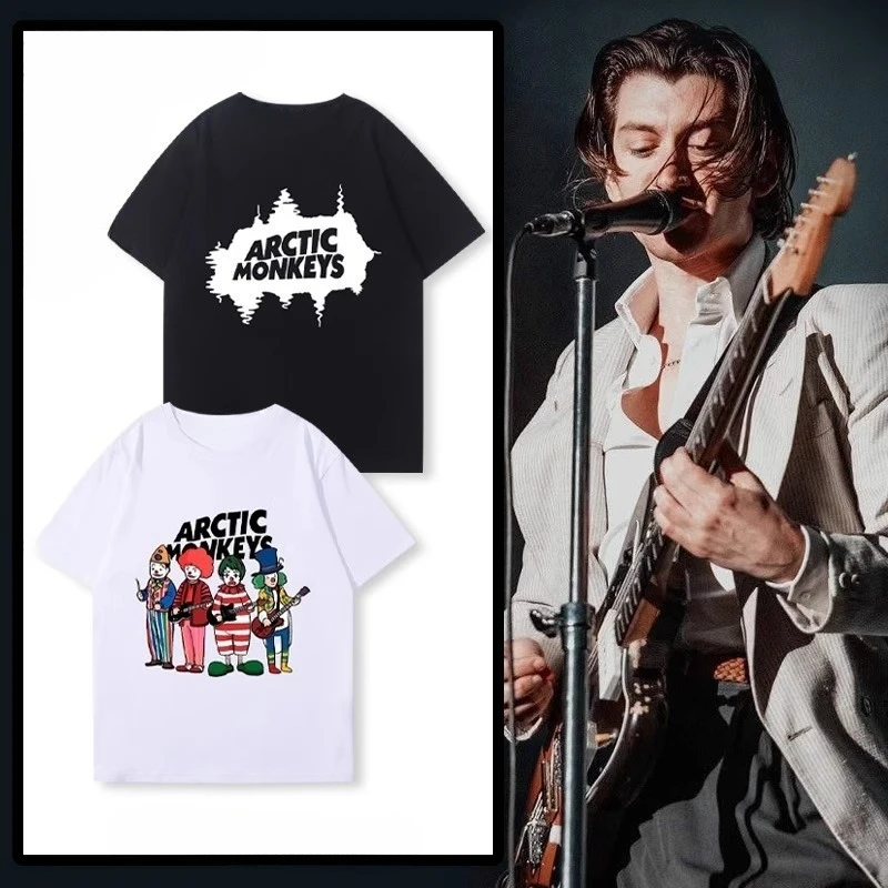 Arctic Monkeys Camiseta Letras Design Limitado Camisetas Gráficas Algodão Crewneck Bandas De Rock Harajuku Retro Barato Camiseta de Poliéster