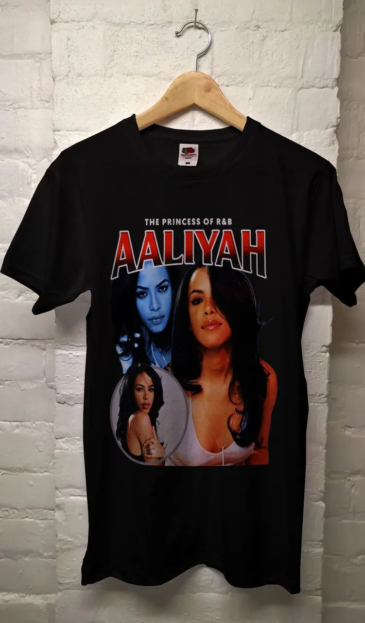 

Aaliyah Modern Bootleg Rap Tee Черная большая футболка для взрослых RELIST3352, негабаритная уличная одежда унисекс с графикой, винтажная эстетичная футболка в стиле ретро y2k