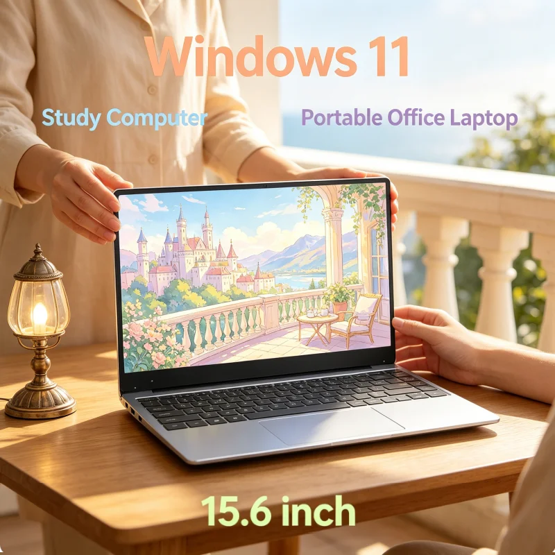 15.6 Inch Premium Slim Business Laptop I7-8650U I9-9880H Win11 DDR4 16GB/32GB RAM 2TB SSD Portable Office Notebook PC