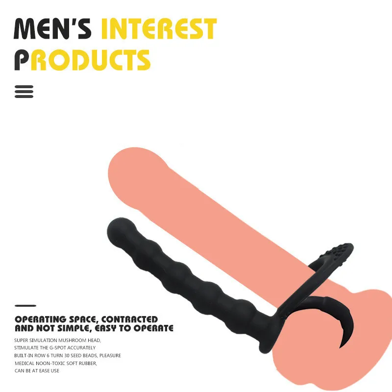 Silicone Double Penetration Anal Plug Sex Toys Clitoris G-spot Stimulate Dildo Penis Vibrator Massager  Anal Butt Plug Couples view 3