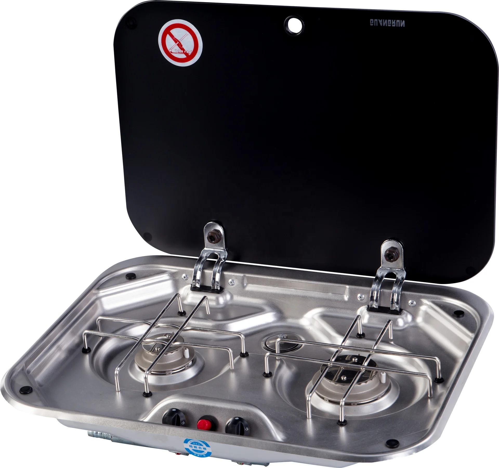 

TYTXRV RV Kitchen Accessories 2 Burners Gas RV Stove Stainless Steel Material with Tempered Glass Cover