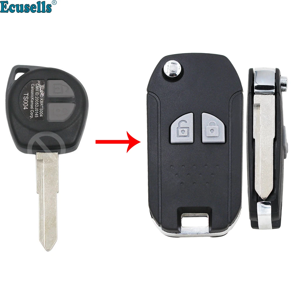 

2 button remote key shell case fob for Suzuki SX4 Swift Alto Ignis Splash Wagon with uncut HU133 blade