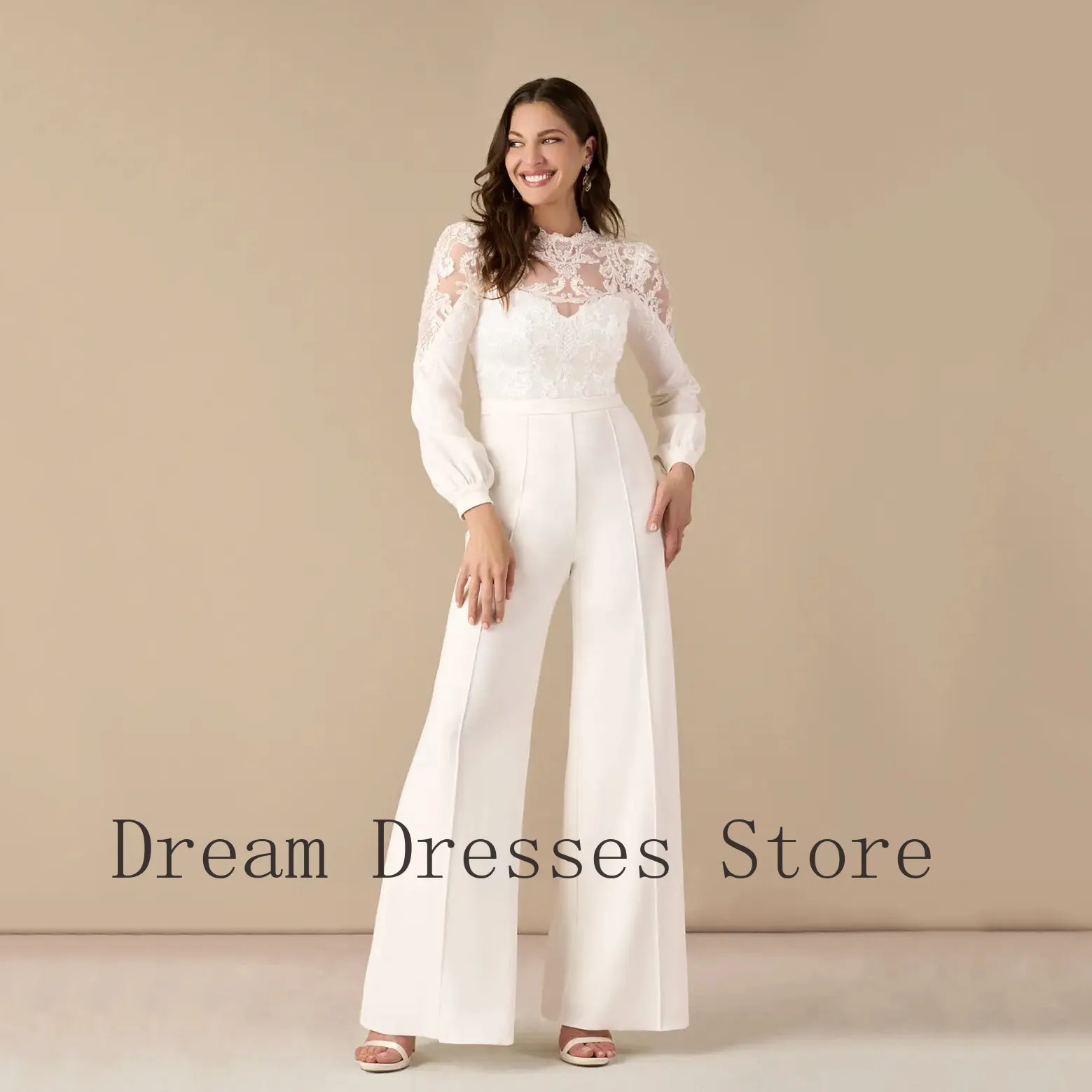 

Индивидуальные элегантные платья из шармеза с кружевной аппликацией, прямого кроя, с высоким воротником, длинные, на заказ, для особых случаев, в модном повседневном современном стиле.