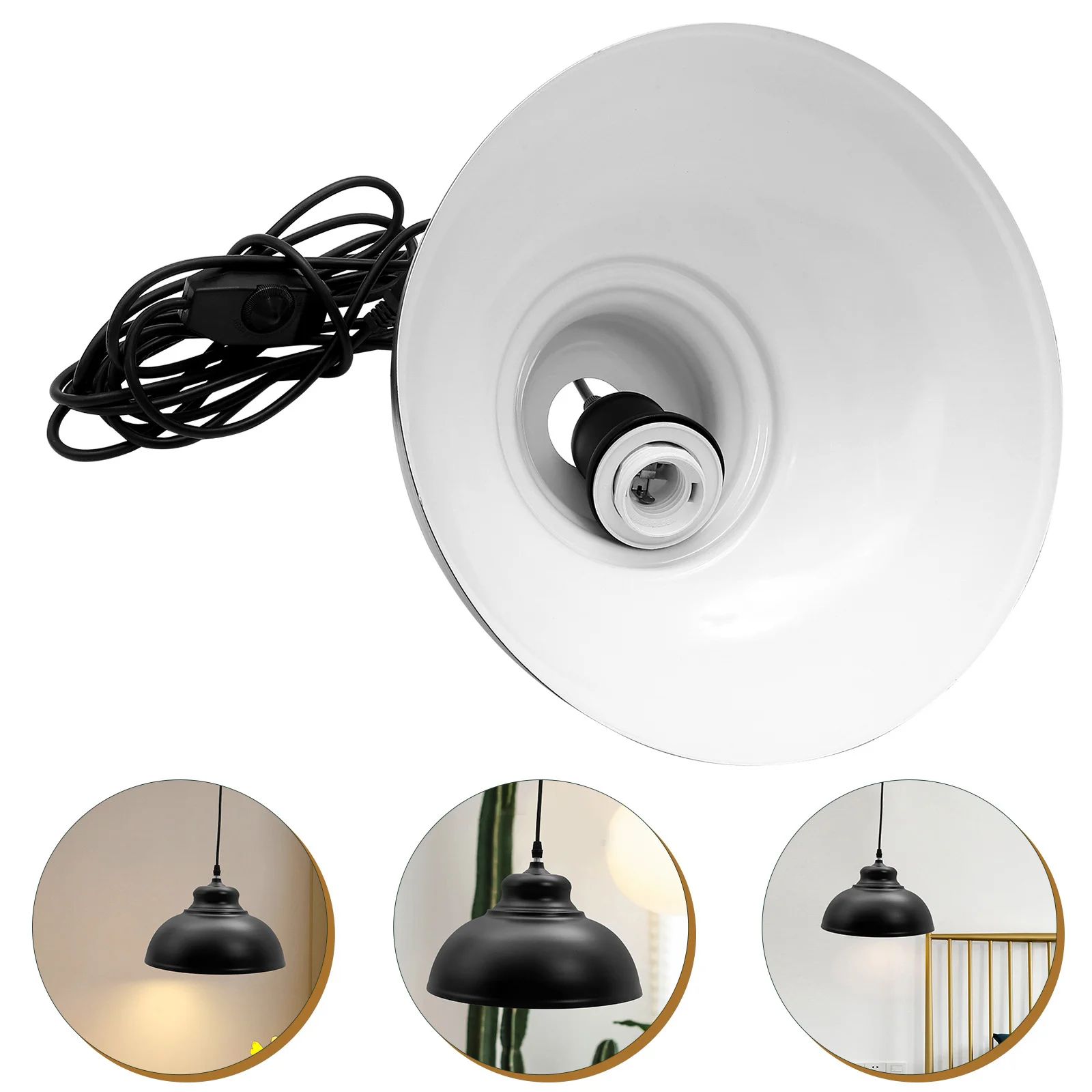 

Industrial Style Pendant Light E27 Socket Bedroom Living Room Study Hanging Ceiling Light Plug in Kitchen Lighting