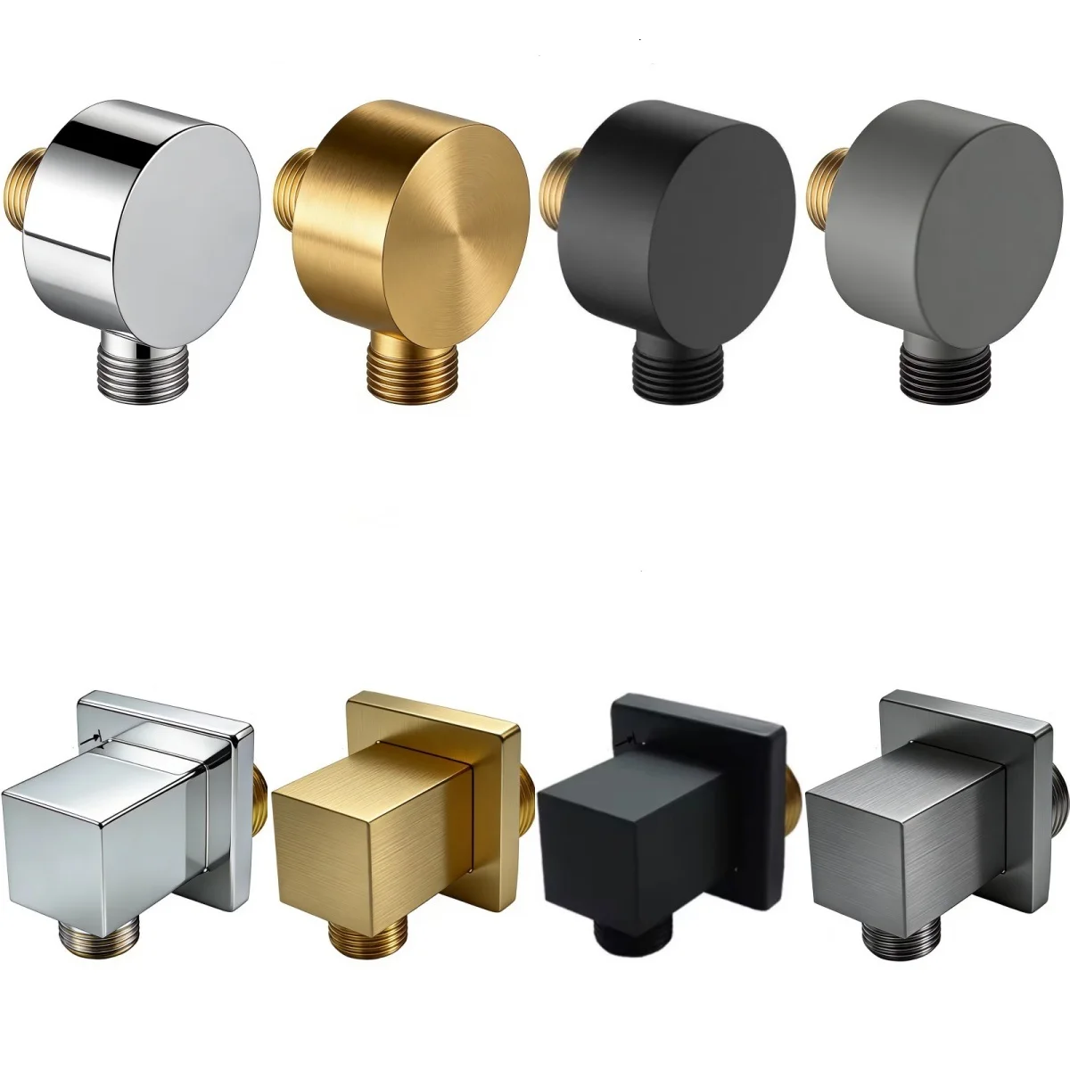 

Brass Round Square Bathroom Hidden Tub Shower Pipe Hose Connector Wall Mount G1/2 Standard Adapter Bathroom Accessories
