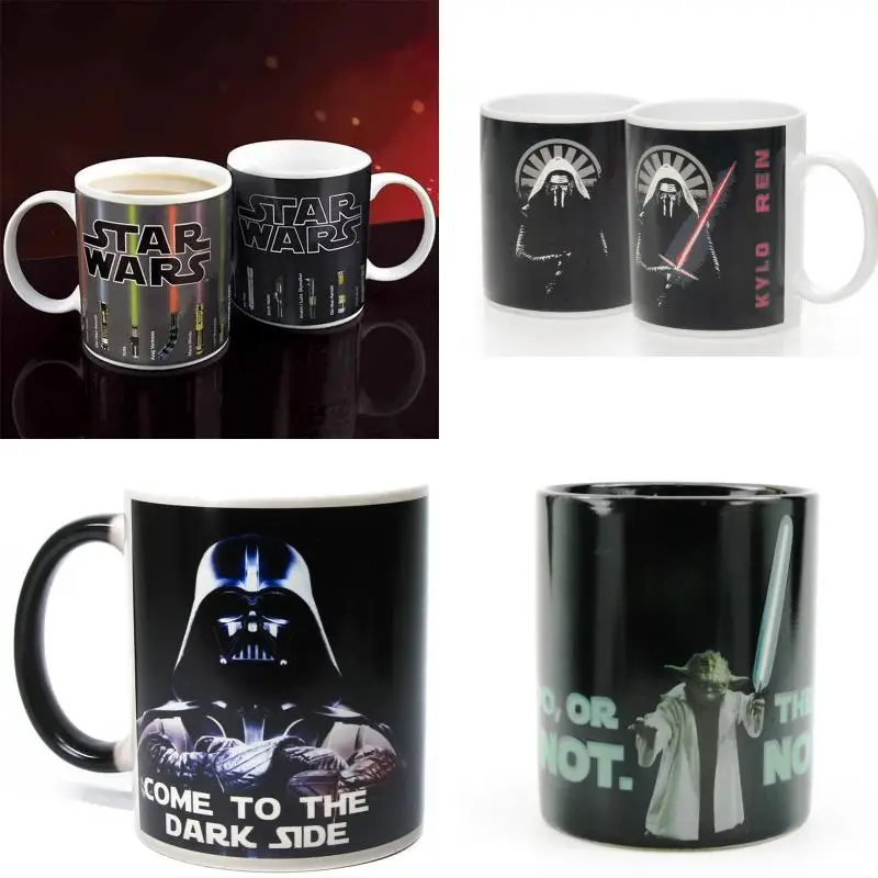 Star Wars Darth Vader Creative Color-Changing Coffee Cup Heated Color-Changing Breakfast Cup Water Cup Ceramic Cup Holiday Gift