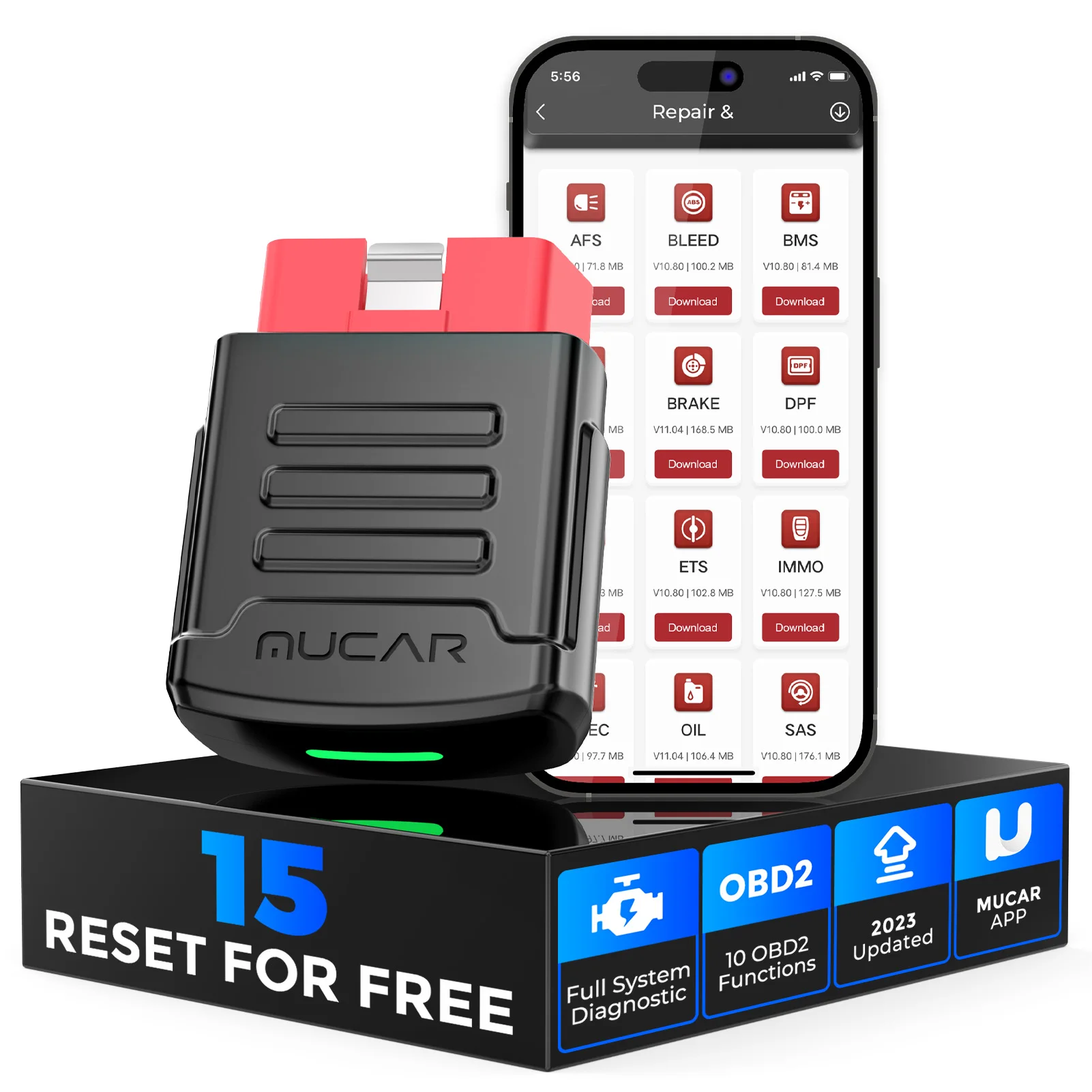 

MUCAR BT200/BT200 Pro OBD2 Diagnostic Tool Full System Diagnose Oil SAS 15 Reset OBD 2 Scanner for All Car Code Reader