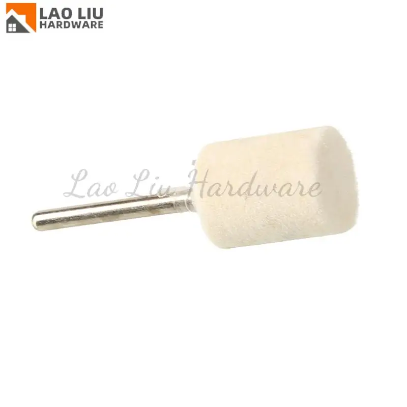 Roda Poles Wol Felt dengan Shank 3mm untuk Mesin Gerinda, Bor, dan Alat Putar, Grit 12mm
