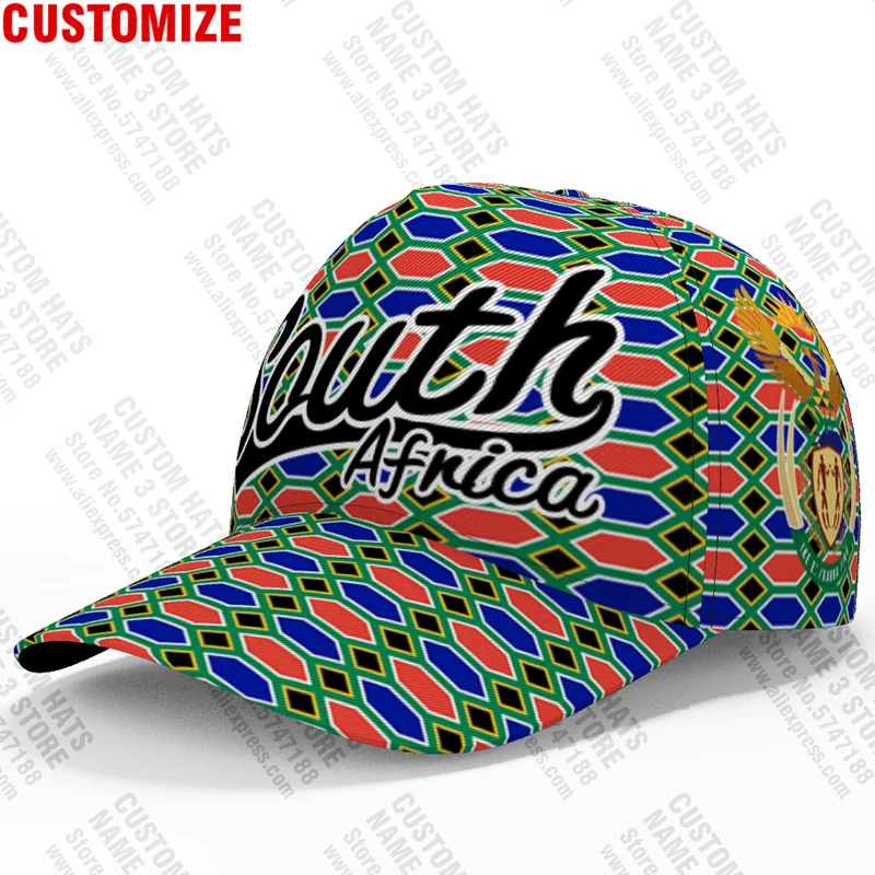 South Africa Youth Free Custom Name Number Zaf Hat Nation Flag Za Afrikaans Dutch Country College Print Photo Baseball Cap