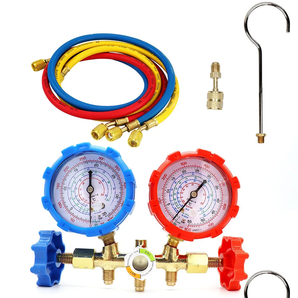 Air Conditioning Pressure Gauge With Hose Manifold Gauge Kit Air Conditioning Tool For R410A R32 R404A  For R134A