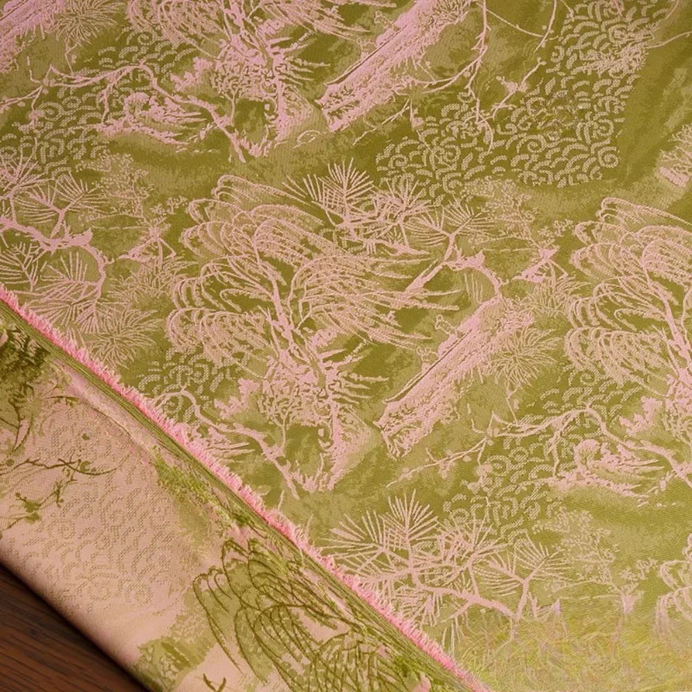 

Retro New Chinese Style Dark Jacquard Satin Fabric for Cheongsam Camisole Skirt Soft Silky Fabrics By Meter Cloth Diy Sewing