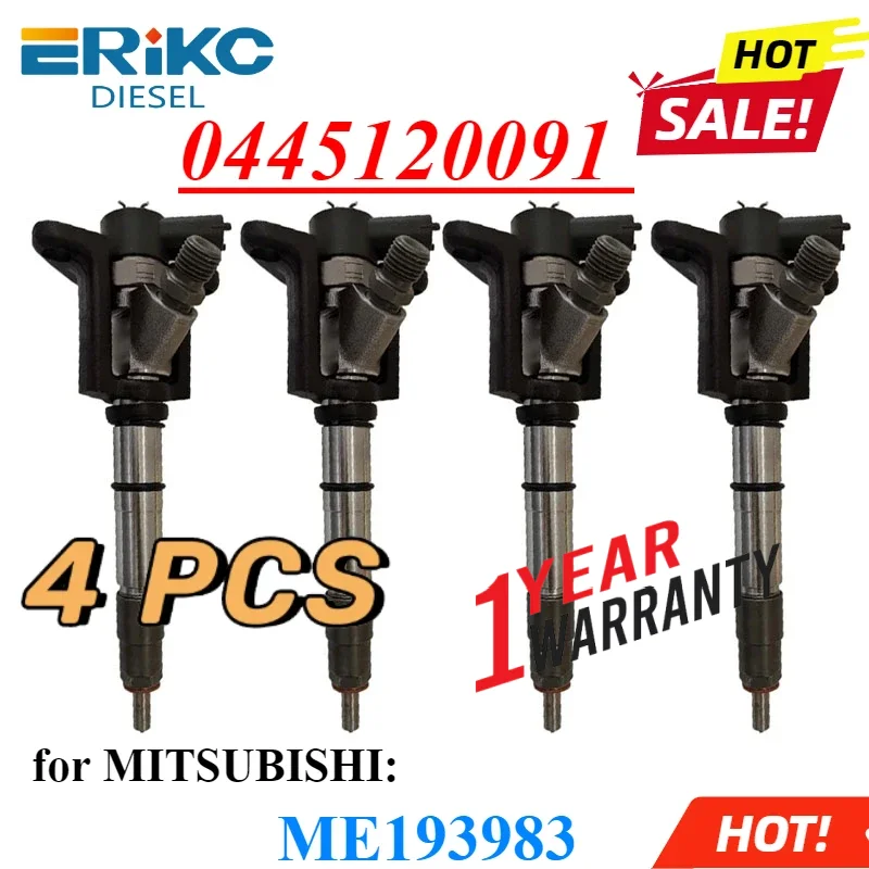 

4PC 0445120091 Common Rail Injector 0 445 120 091 107755-0151 Diesel Engine Nozzle for MITSUBISHI ME193983 ME192736 ME193289
