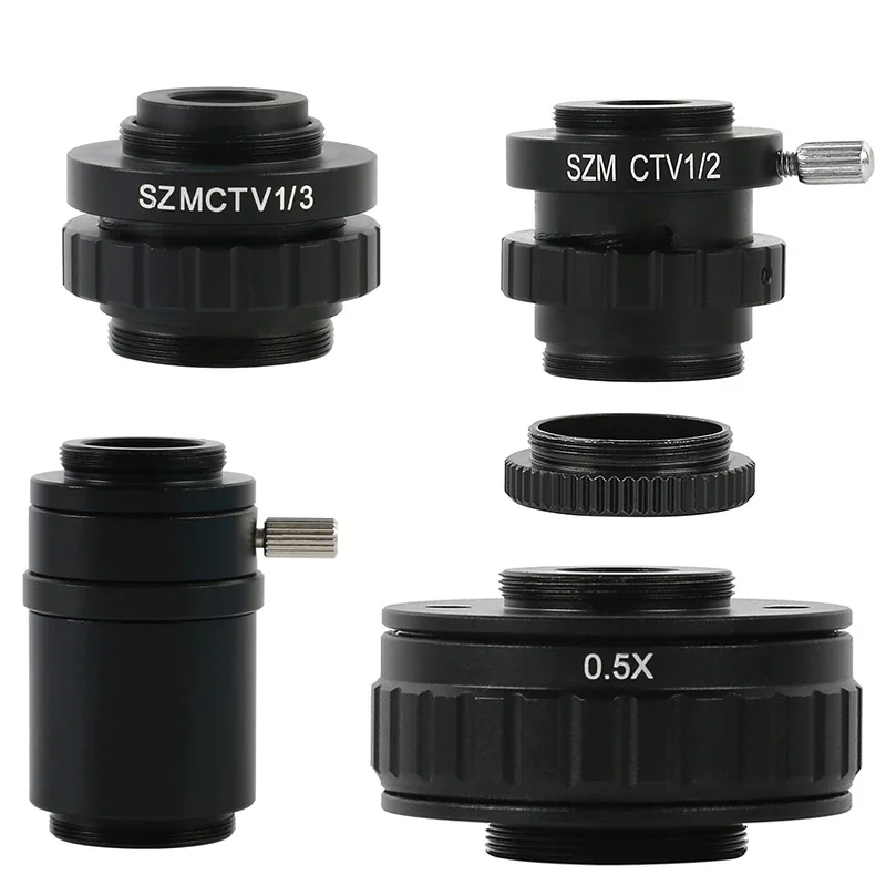 1/2 1/3 1X Adapter 0.3X 0.5X C Mount Lens with C CS Simul Focal Ring for SZM CTV Trinocular Stereo Microscope VGA USB