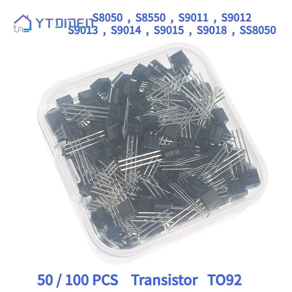 50/100PCS Transistor Kit S8050 S8550 S9011 S9012 S9013 S9014 S9015 S9018 SS8050 NPN Silicon TO92 Transistor Electronic Component