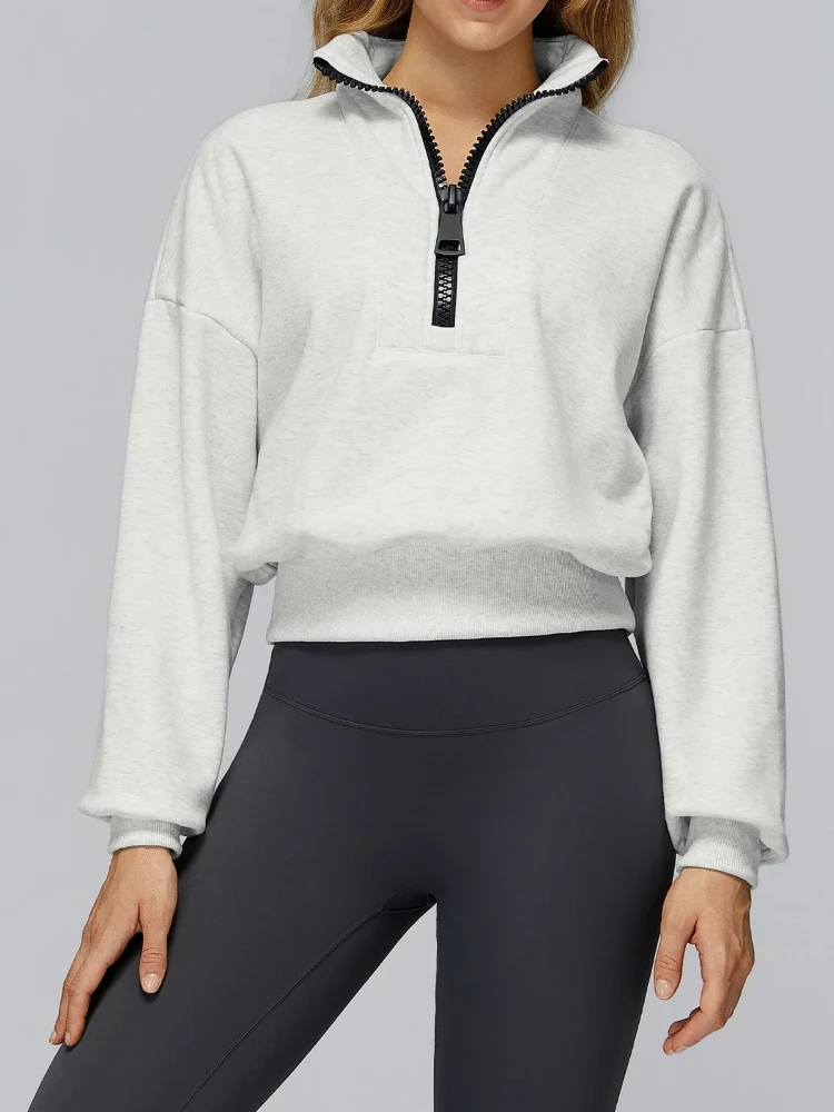 

Женская толстовка большого размера с воротником-стойкой, ветрозащитная теплая флисовая толстовка с капюшоном, осень-зима, повседневный спортивный топ на открытом воздухе, модная уличная одежда