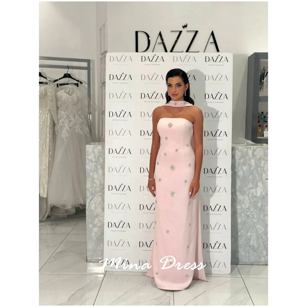 

Mina Customized Gems Prom Dresses Luxury Party Dress Sequined Tube Top Sleeveless and Backless Luxurious Women's Evening Dresses