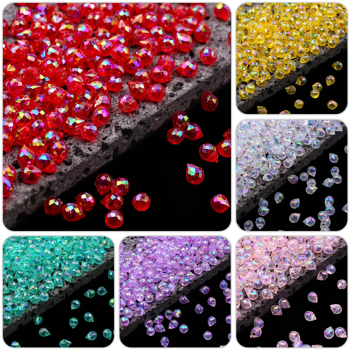 195-395 Stück 6x8mm Acryl-Erdbeerperlen, lose Spacer-Perlen für die Schmuckherstellung, DIY-Armbänder, Halsketten, Anhänger, Zubehör