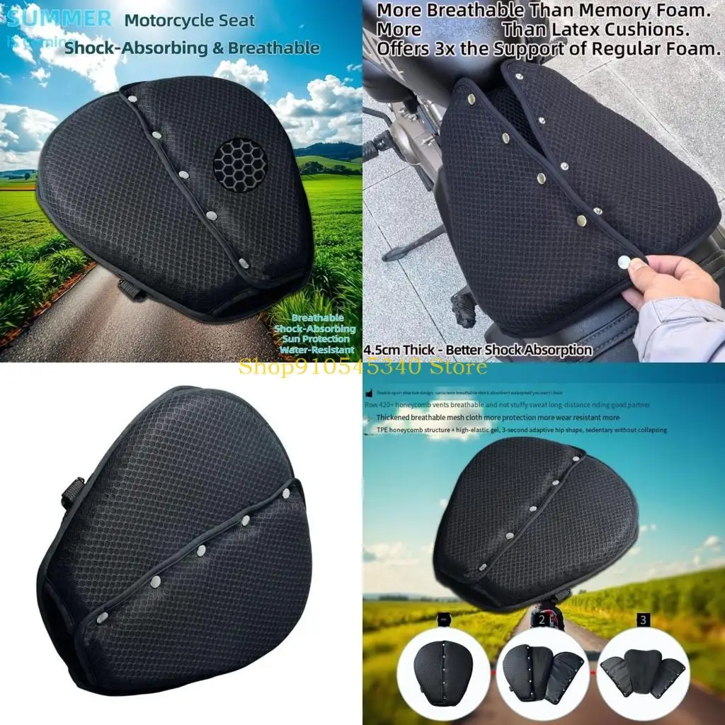 

U2JA Motorcycle Cushion Anti-Slip Pressure Relief Motorbike Gel Pad with Honeycomb Ventilation Holes Cushion
