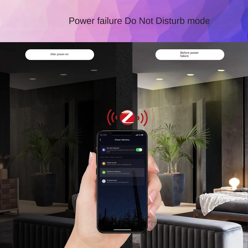 Zigbee Doodle Smart Home LED 6W Downlight ABS Rgb Warm Cold Light App Timer Remote Control Thin Spot Light