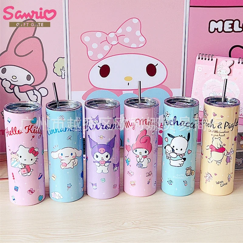 700ml Sanrio Thermos Cup Kawaii My Melody Kuromi High Capacity Portable Non Slip Heat Insulation Drop Resistance Vacuum Flasks