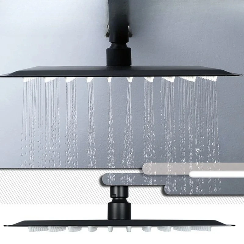 Stainless Steel Black Bathroom Ultrathin 2 Mm Rain Shower Head 8/10/12 Inch Wall & Ceiling Square & Round Rainfall Shower Head