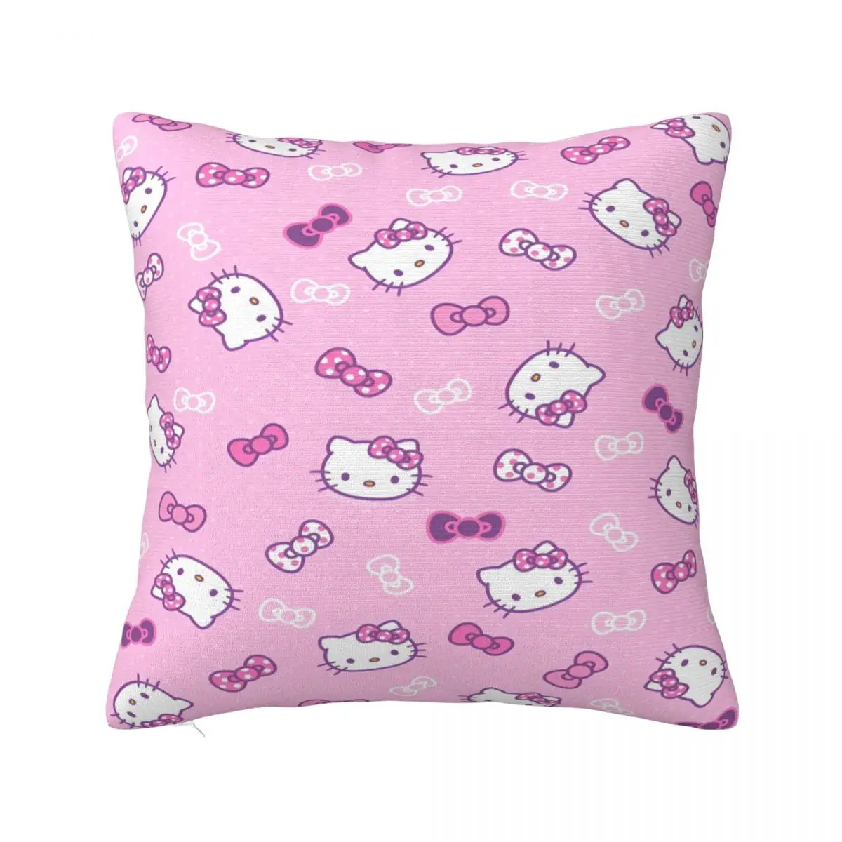 

Official Hello Kitty Pink Cute Pillowcase Printing Polyester Cushion Cover Gift Throw Pillow Case Cover Home Square 40*40cm