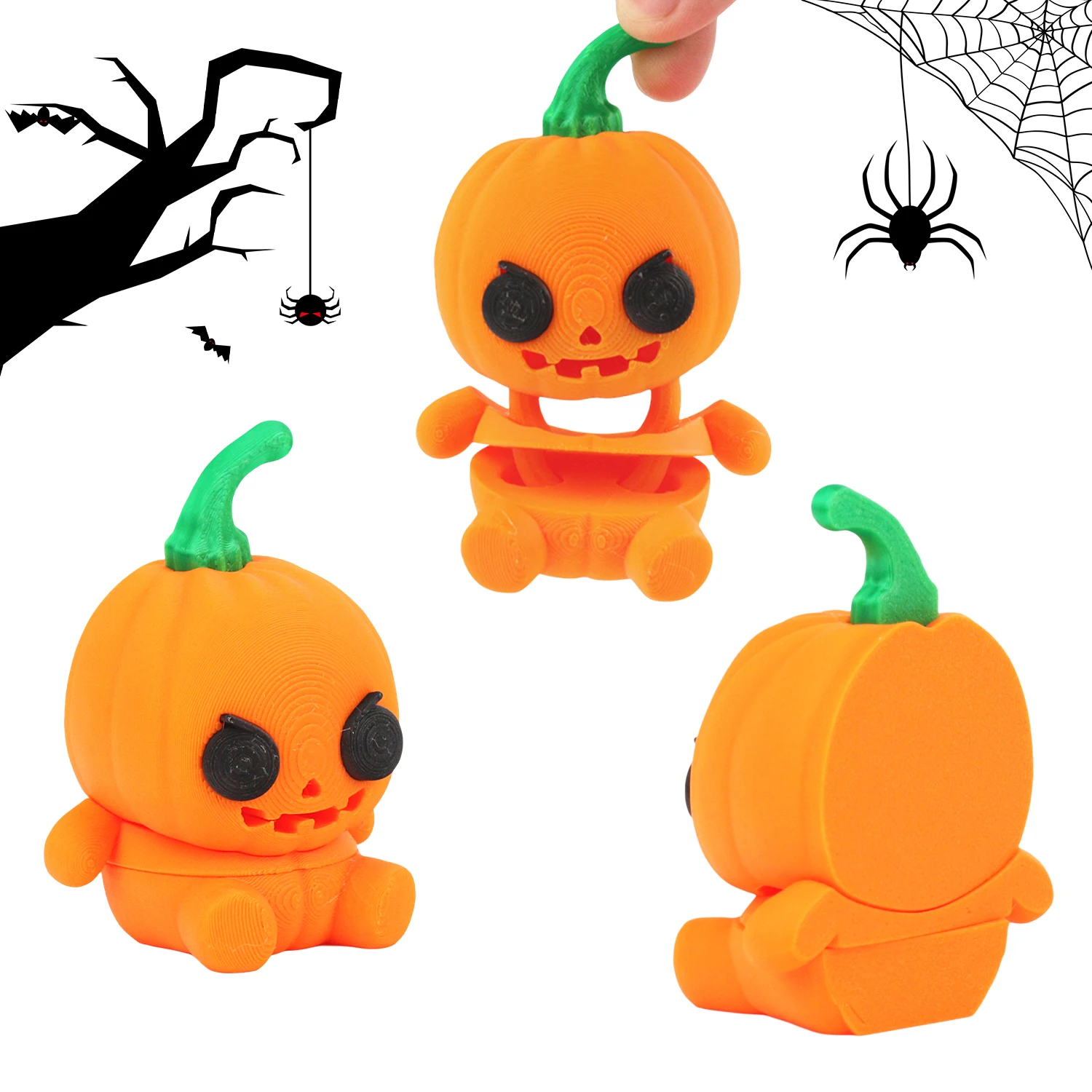 Halloween Cute Pumpkin Doll Cartoon Funny Toy Can Pull Party Decoration