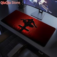 Marvel Hero Silhouette Large Mouse Pad - Non-Slip Rubber Base, 400x900x2mm/300x600x2mm/300x800x2mm, Vibrant Red & Black Design,