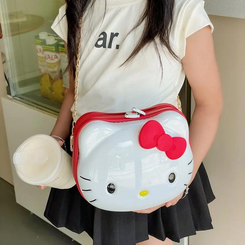 

Kuromi Girl Crossbody Bag Hello Kittys New Kawaii Cartoon Fashion Silicone Large Capacity Kids Bag Anime Figure Girl Gift