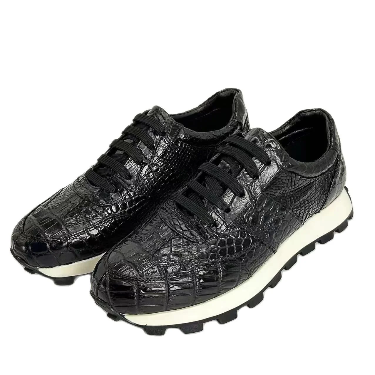 

2023 new arrival Fashion crocodile skin causal shoes men,real leather snakers PDD220