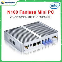Topton M4 Fanless Computer Intel N100 Mini PC Windows 11 3xStorage 3x4K Display Dual LAN Firewall Router Office MINIPC 0 Noise
