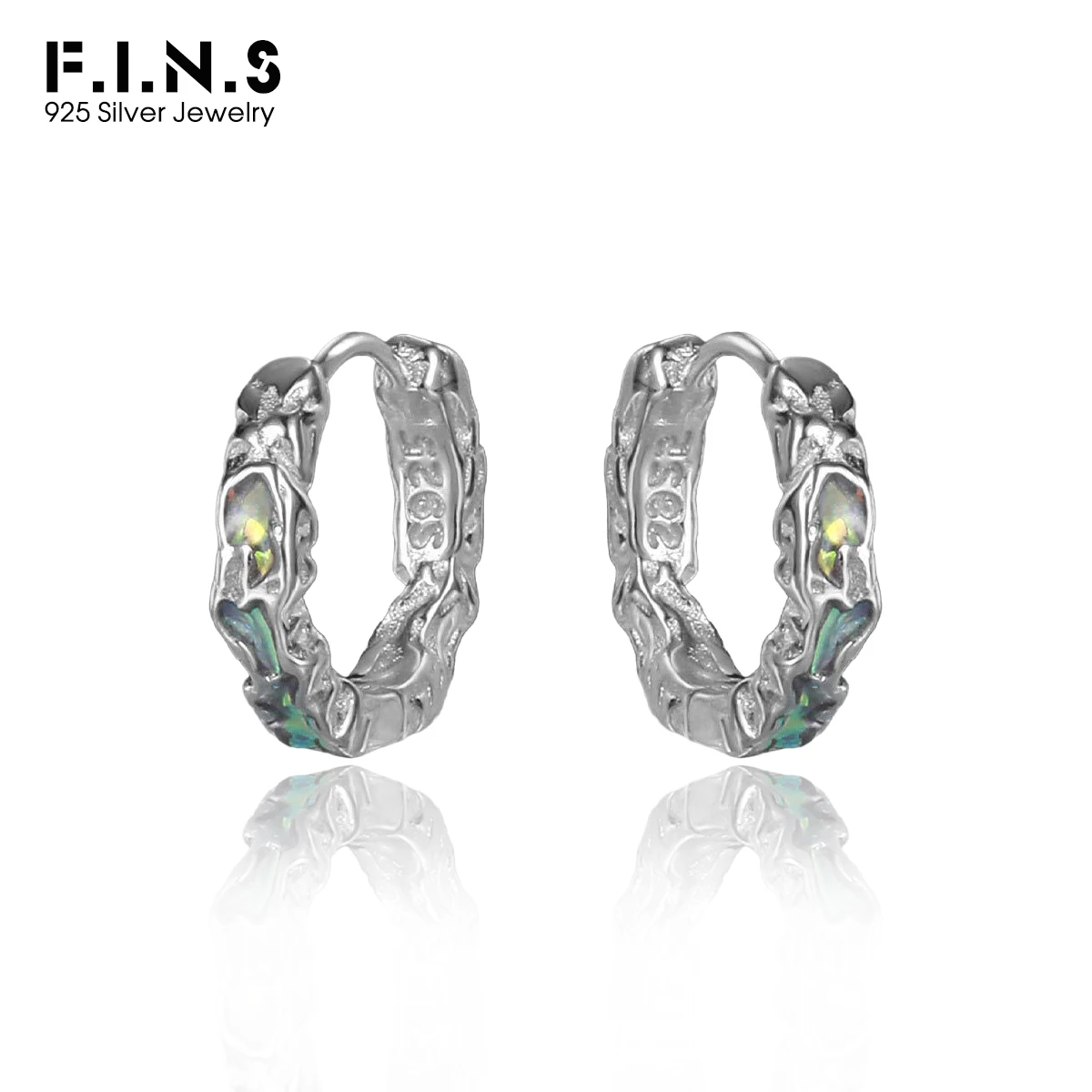 

F.I.N.S оригинальные цветные эмалированные серьги-кольца из стерлингового серебра S925, геометрические нерегулярные пирсинг, маленькие пряжки для ушей, ювелирные изделия