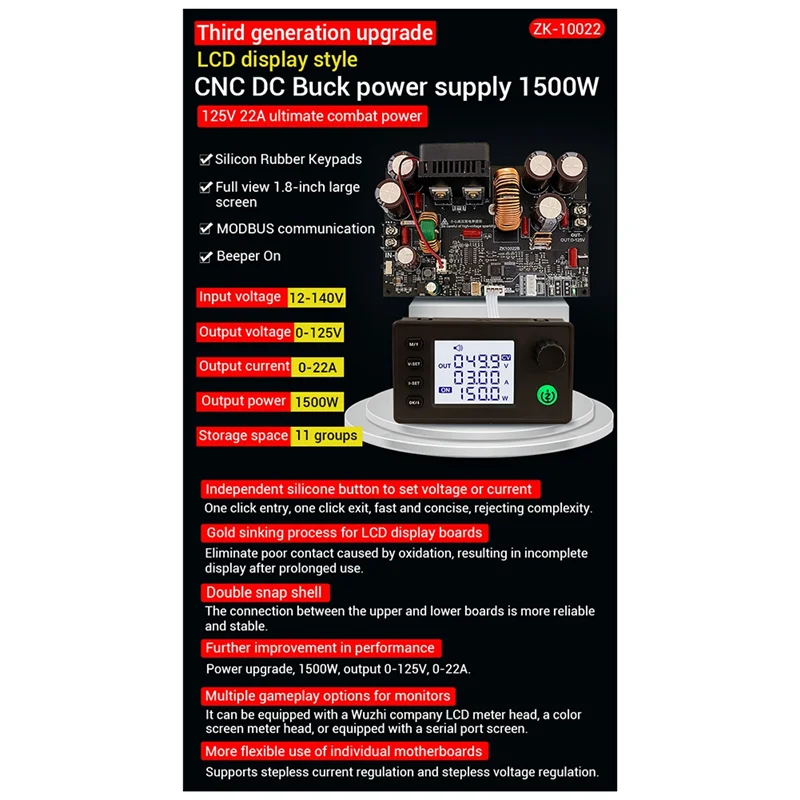 

ABGR-ZK-10022 CNC Step-Down DC Adjustable Regulated Power Supply Constant Voltage And Constant Current Module Upgrade