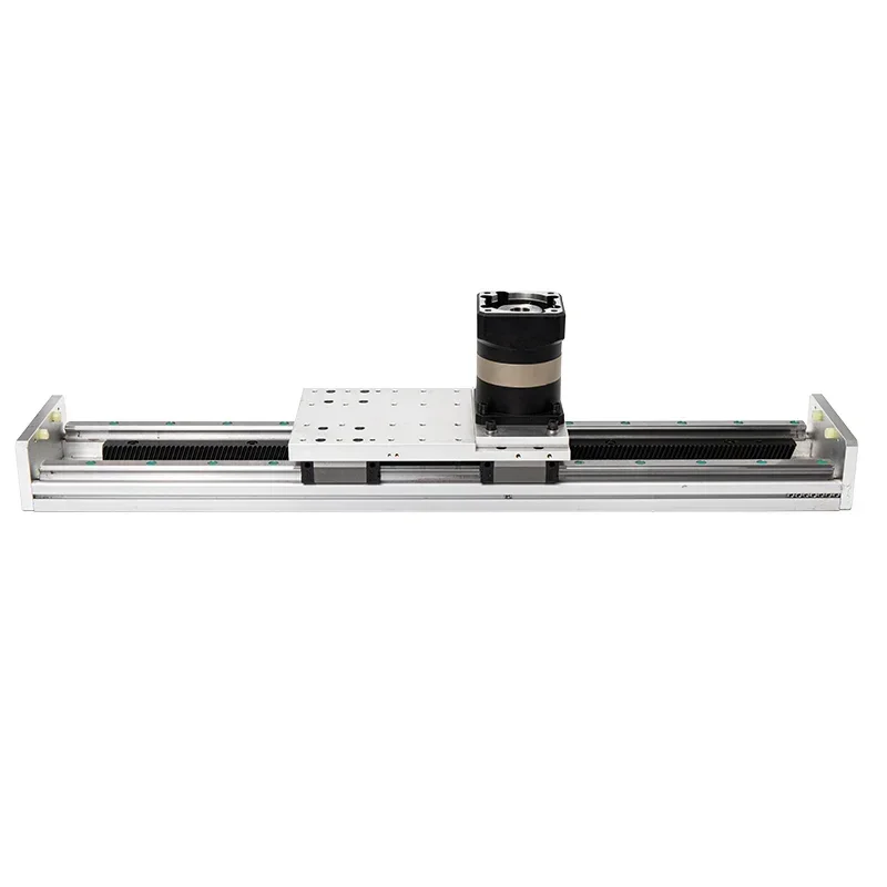 Electric numerical control of rack and pinion slide module