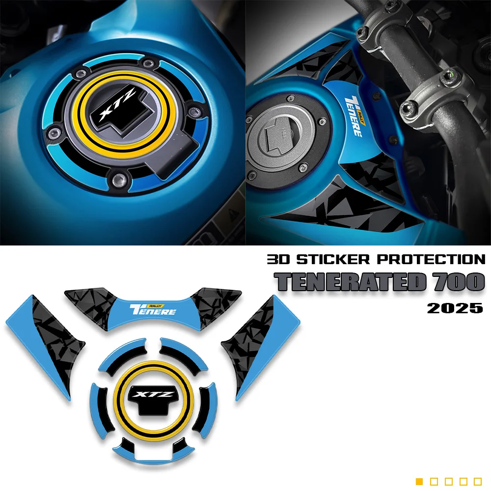 For Tenere 700 Accessories 2025 T700 Fuel Cover Motorcycle 3D Resin Sticker Ignition Area Protection Kit