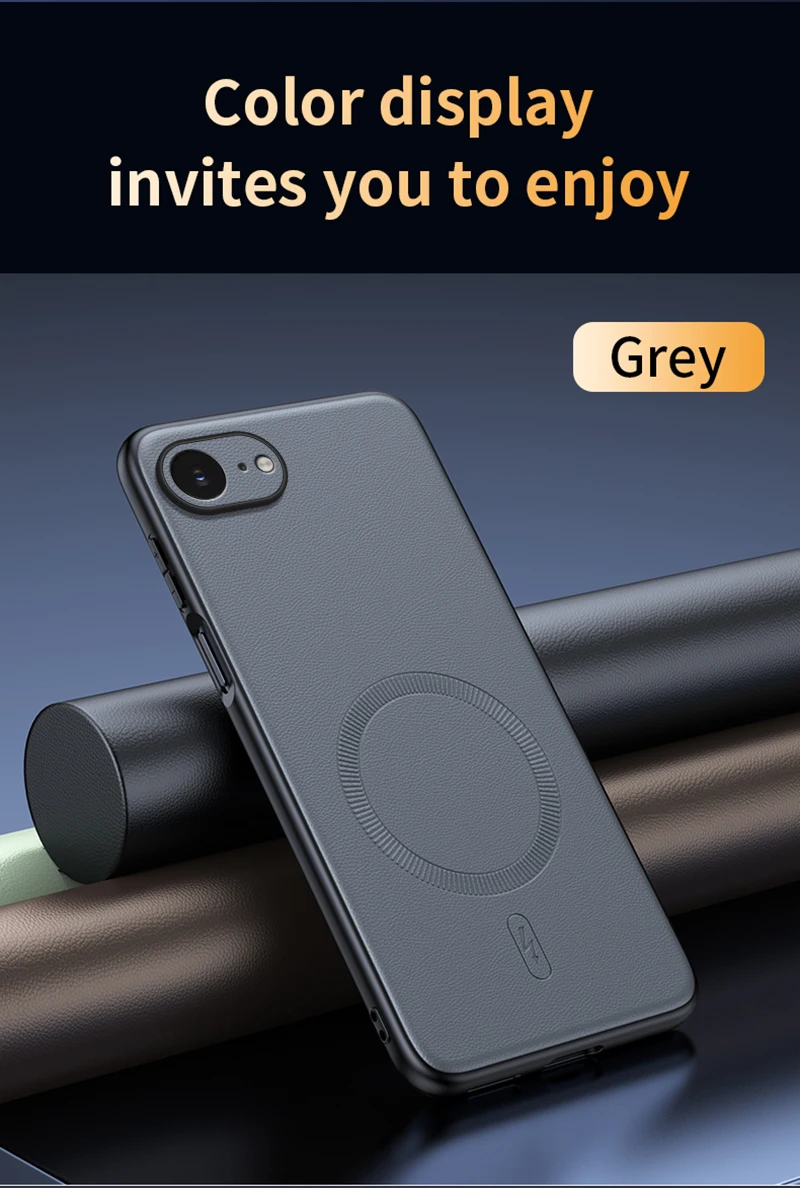 Für iPhone 17e Hülle Magnetische Leder-Schutzhülle Für iPhone 17e 16e Anti-Fingerabdruck Rutschfest PC+TPU – Detail 19