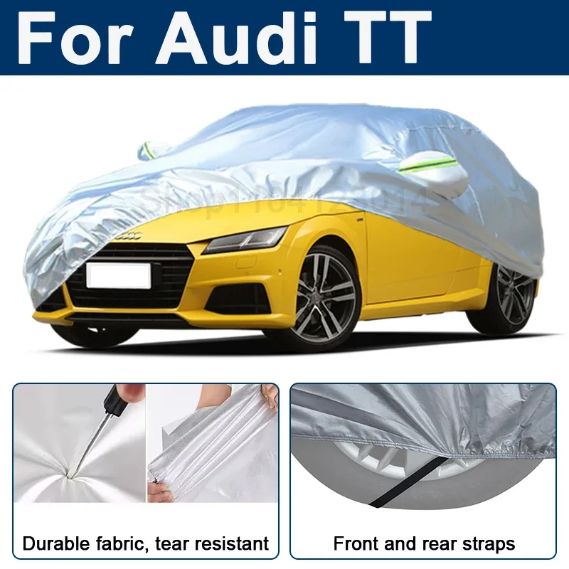 

Outdoor Full Car Cover For Audi TT with Reflective Strips Waterproof Snowproof Dustproof UV Protection Auto Exterior Accessories