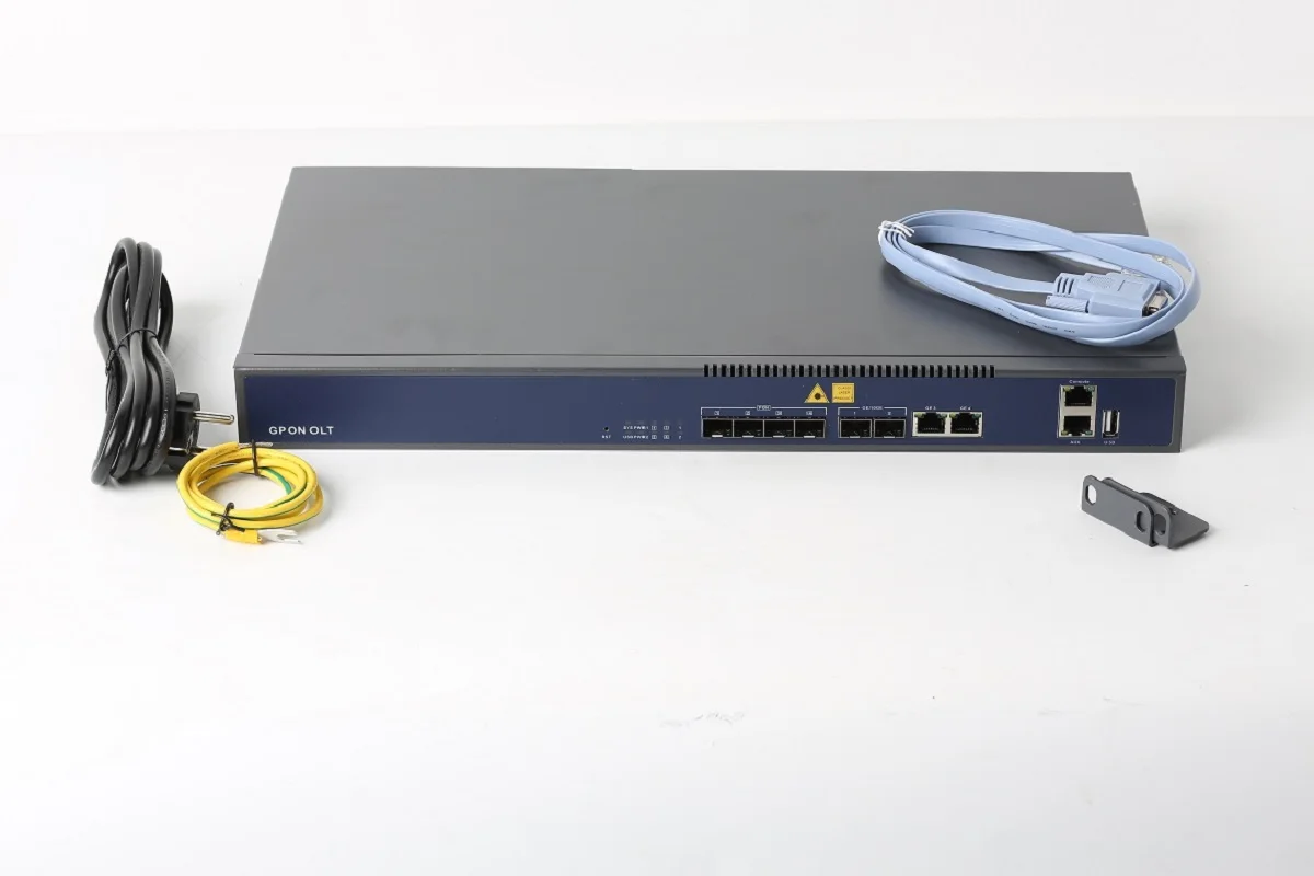 1U 4PON GPON OLT WEB SNMP CLI Compatible ZTE HUAWEI GPON XPON ONU SINGLE POWER AC100--240V