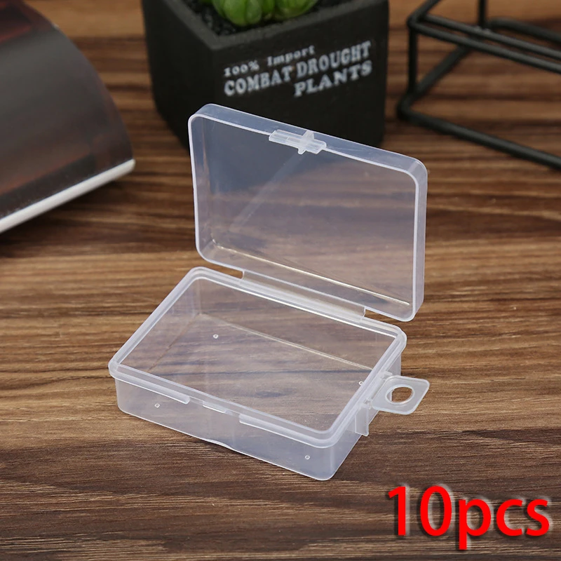 10Pcs/lot Fishing Tackle Boxes Fixable Small Fishing Box Plastic Storage Box Case Holder Fish Lure Bait Hooks Tackle