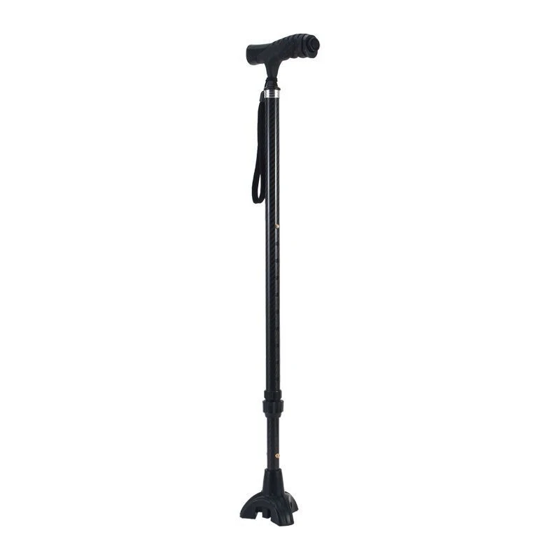 

Carbon fiber crutches for the elderly light crutches for the elderly four-foot base non-slip with lamp telescopic crutches