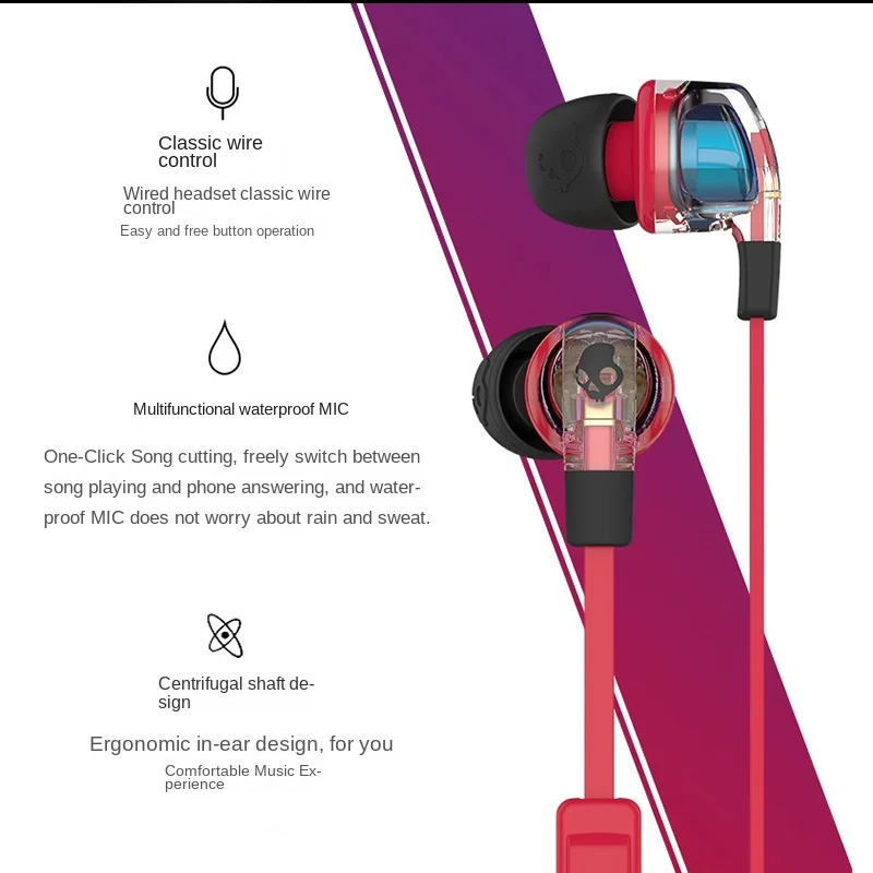 Skullcandy Smokin Buds 2 pipe sb2 in-ear multifunctional waterproof music game With microphone Ergonomic design wired headset