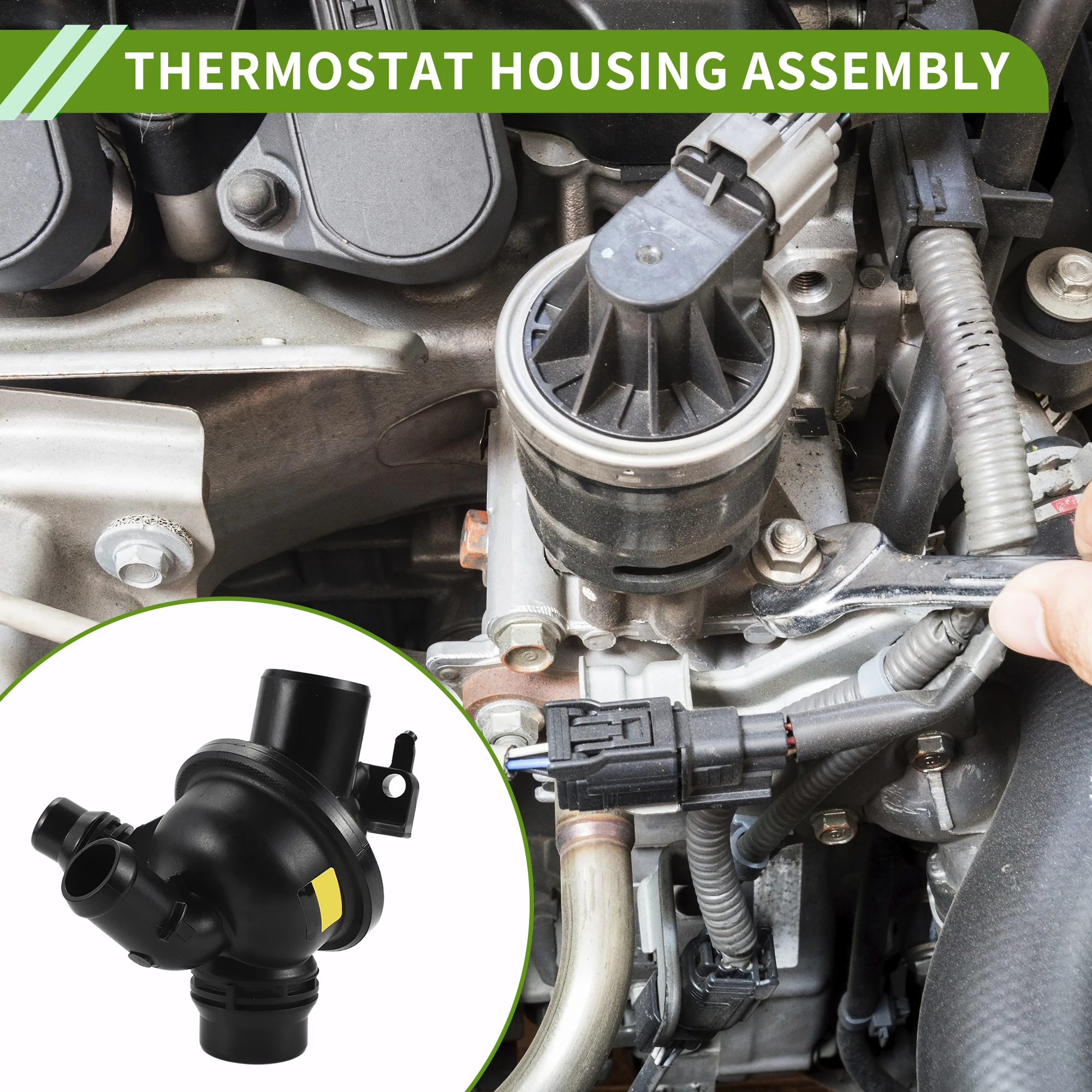 

X Autohaux Engine Coolant Thermostat Housing Assembly for BMW 530i 2012-2013 for BMW 740i