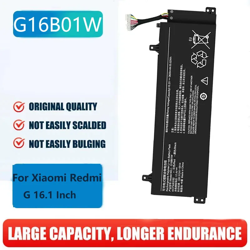 

Replacement G16B01W laptop battery 3620mAh For Xiaomi Redmi G 16.1 Inch Gaming Laptop 55.02Wh 15.2V