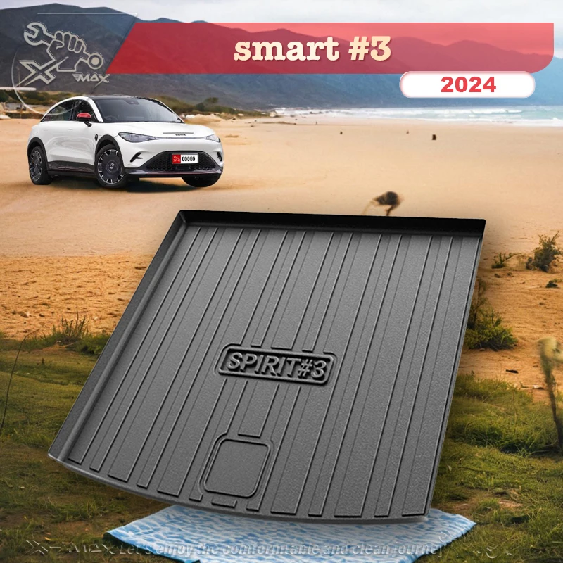 

For smart #3 2024 TPE Custom Fit Car Trunk Mat All Season Black Cargo Mat 3D Shaped Laser Measured Trunk Liners