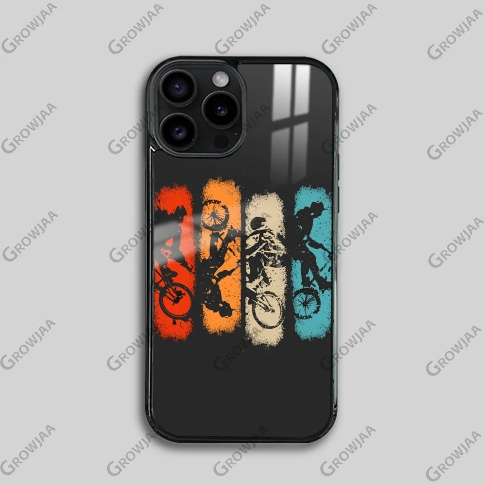 Climb Mountain Bike Art Phone Case For IPhone 16 15 14 13 12 11 Pro Max Plus Mini Magsafe Mirror Wireless Magnetic Funda