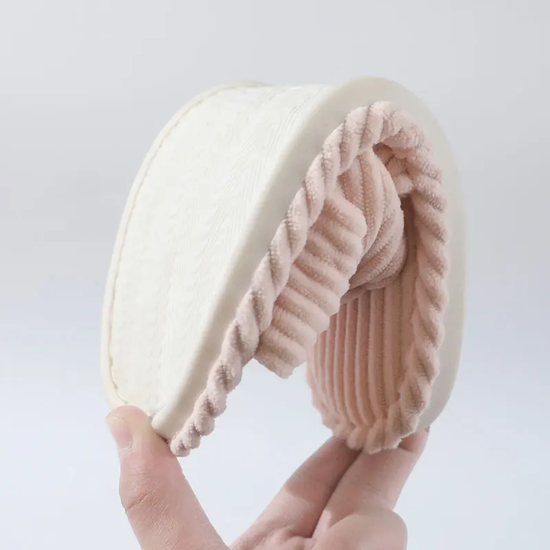 شباشب منزلية بحزام متقاطع للنساء مفتوحة من الأمام وغير قابلة للانزلاق من القطن أحذية داخلية للسيدات خفيفة الوزن ومريحة لغرفة النوم