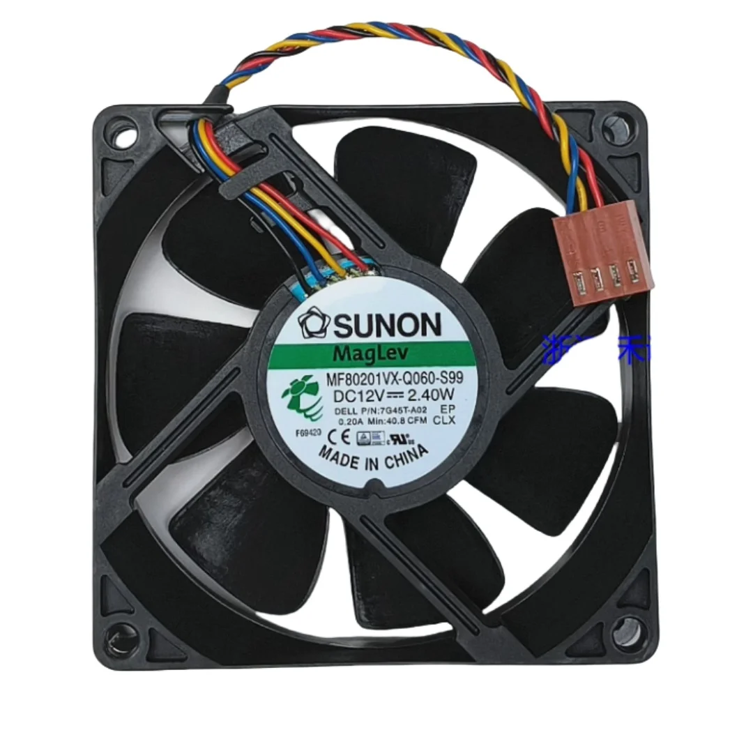 Brand New SUNON 8020 8CM Fan, 7G45T-A02 PWM Cooling Fan, MF80201VX-Q060-S99, 12V 0.20A, High-Performance Silent Case Fan Cooler