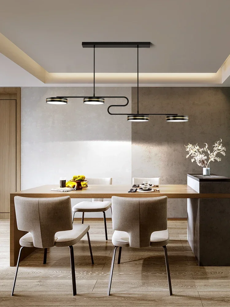 Plafonnier LED Suspendu au Design Minimaliste Moderne, Disponible en Noir, Luminaire Décoratif d'Nik, Idéal pour une Cuisine, une Salle à Manger ou un Bar