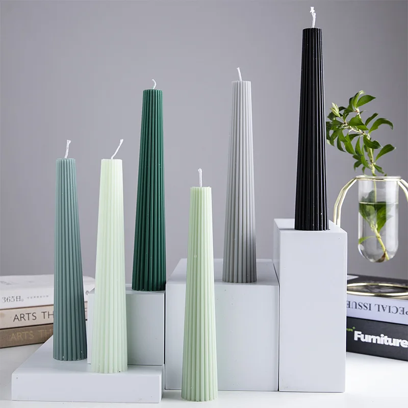 2pc 23cm Nordic Morandi Long Stick Scented Candle, Wedding Banquet Decoration Candle, Smokeless Handcrafted Shaped Wax