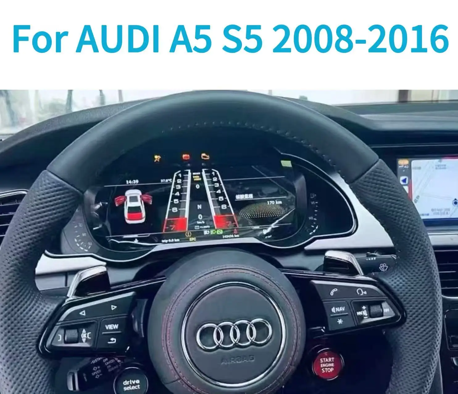 

For AUDI A5 S5 2008-2016 CarPlay LCD Digital Instrument Cluster Speedometer Fits